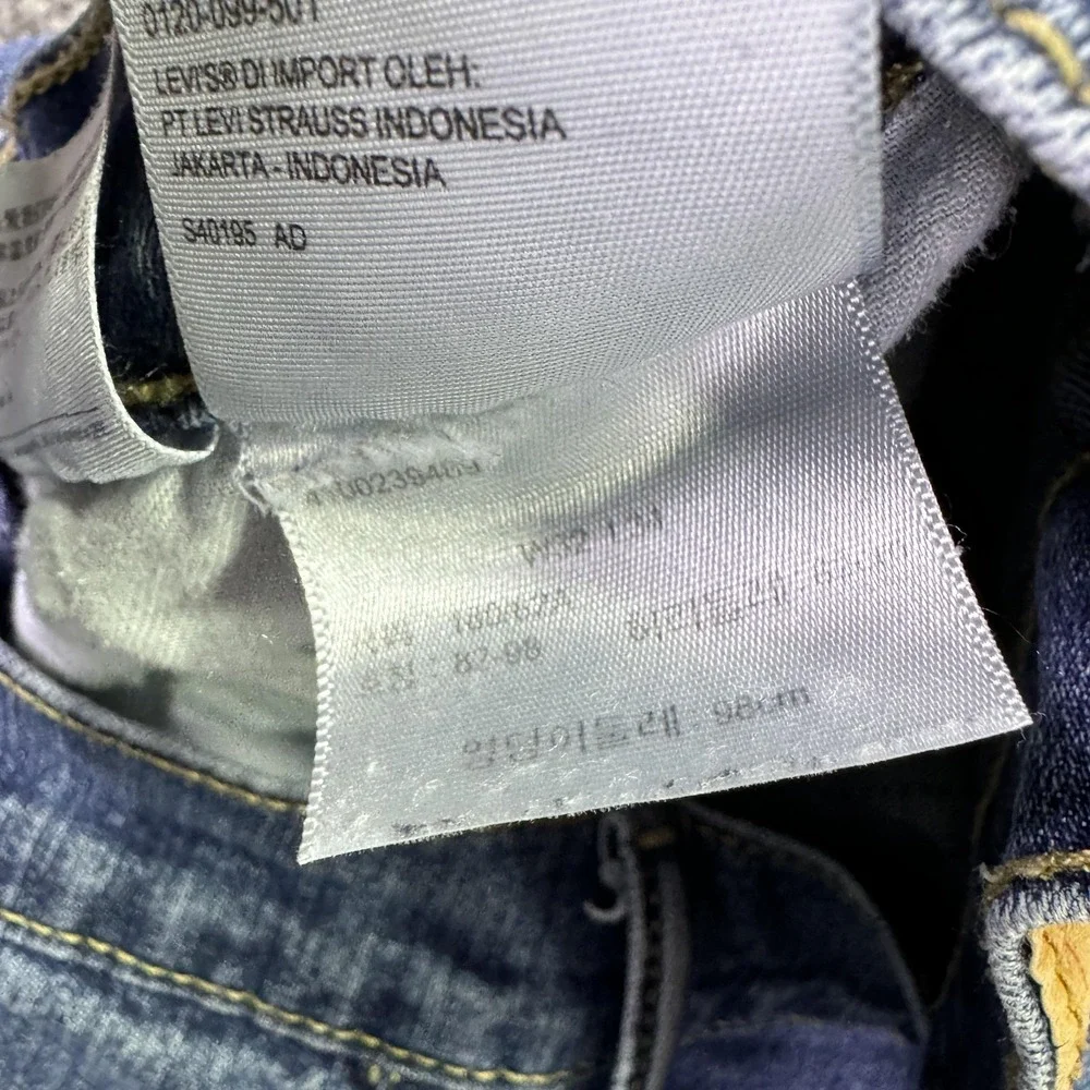 Levis 505 Jeans Mens 32x34 Blue Regular Straight Denim Medium Wash Logo Casual